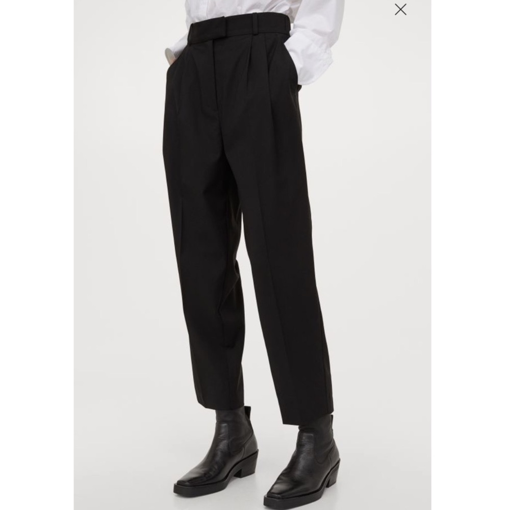 H&M Creased Pants BLACK